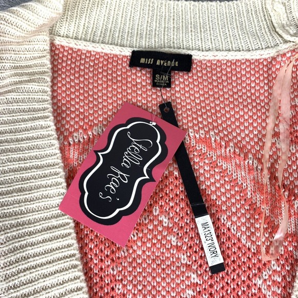 Miss Avenue NWT Tribal Aztec Knit Sweater Open Cardigan Size Small/Med Women’s - Picture 6 of 7